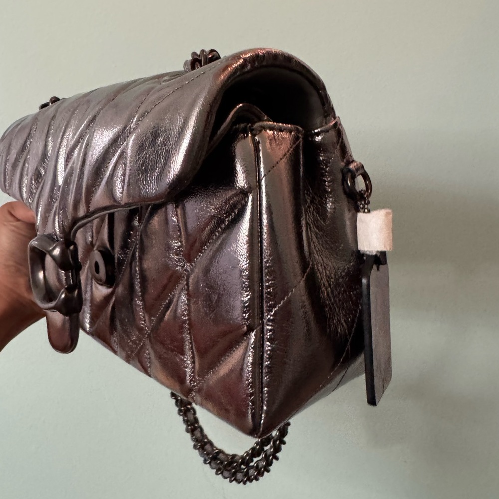 New! Quilted Tabby Shoulder Bag 26 With Anthracite! NWT - Picture 6 of 9